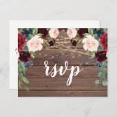 Carte RSVP Rustique Bois Bourgogne (Devant / Derrière)