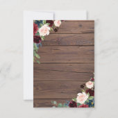 Carte RSVP Rustique Bois Bourgogne (Dos)