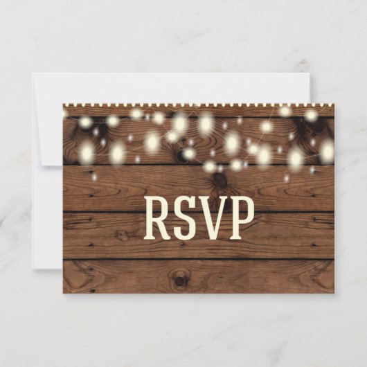 Carte RSVP Rustique, Carte RSVP Mariage (Devant)