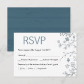 Carte RSVP Rustique Chalky Blue & White Floral (Devant / Derrière)
