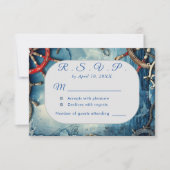 Carte RSVP Rustique Chic Nautique Mariage (Devant)