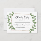 Carte RSVP Rustique Chic Sage Green Eucalyptus (Devant)