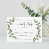Carte RSVP Rustique Chic Sage Green Eucalyptus (Debout devant)