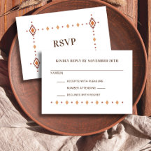 Carte RSVP Rustique de mariage occidental