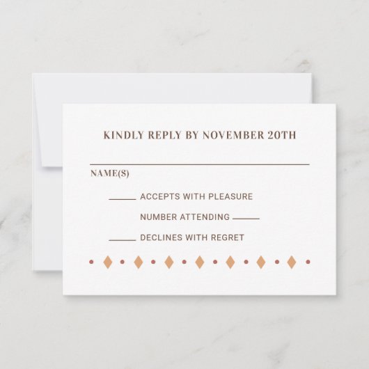 Carte RSVP Rustique de mariage occidental (Devant)