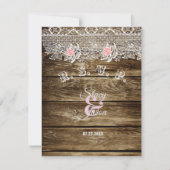 Carte RSVP rustique en bois et dentelle (Devant)