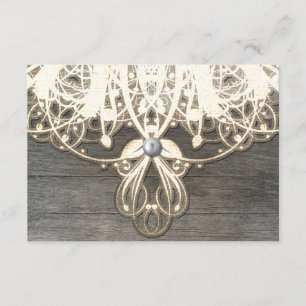 Carte RSVP rustique en dentelle et bois de ce pays