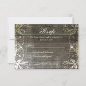 Carte RSVP rustique en dentelle et bois de ce pays (Dos)