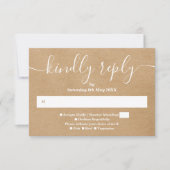 Carte RSVP Rustique Kraft (Devant)