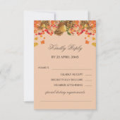 Carte RSVP Rustique Mariage de automne Automne (Devant)