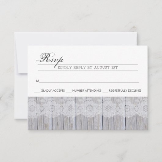Carte RSVP Rustique moderne (Devant)