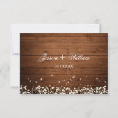 Carte RSVP Rustique pour bébé Mason du souffle Jar (Dos)