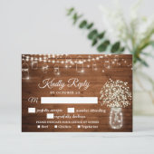 Carte RSVP rustique pour le souffle du bébé avec c (Debout devant)