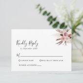 Carte RSVP Rustique Rose Gold Floral Wedding (Debout devant)