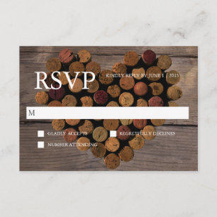 Carte RSVP rustique Vin liège #2