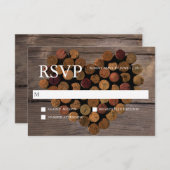 Carte RSVP rustique Vin liège #2 (Devant / Derrière)