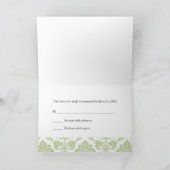 Carte RSVP Sage Damas (Intérieur)