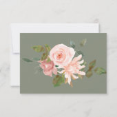 Carte RSVP Sage Green & Blush Floral Wedding (Dos)