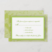 Carte RSVP Sage Green Damask (Devant / Derrière)