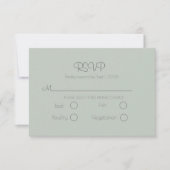 Carte RSVP Sage Green Elegant Wedding (Devant)