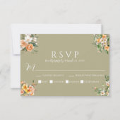 Carte RSVP Sage Green Floral Wedding (Devant)