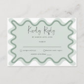 Carte RSVP Sage Green Wavy Border (Devant)