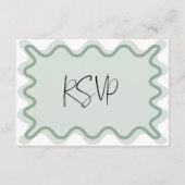 Carte RSVP Sage Green Wavy Border (Dos)