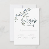 Carte RSVP Sage Silver Green Floral Wedding (Devant)