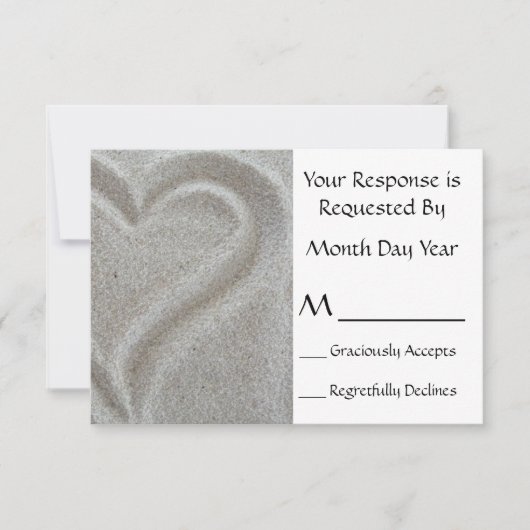 Carte RSVP Sand Heart (Devant)
