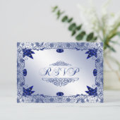 Carte RSVP Sapphire 45e anniversaire de Mariage (Debout devant)