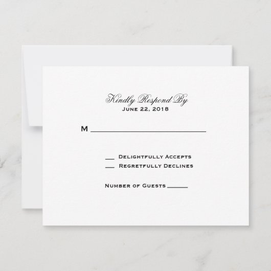 Carte RSVP Script élégant (Dos)