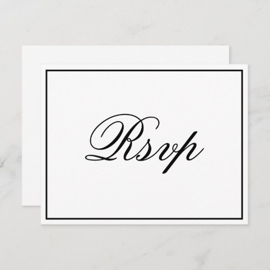 Carte RSVP Script élégant (Devant / Derrière)