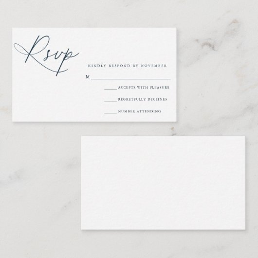 Carte RSVP Script Moderne (Devant / Derrière)