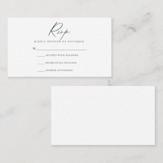 Carte RSVP Script Moderne (Devant / Derrière)