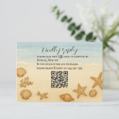 Carte RSVP Seashell Serenade QR Code (Debout devant)