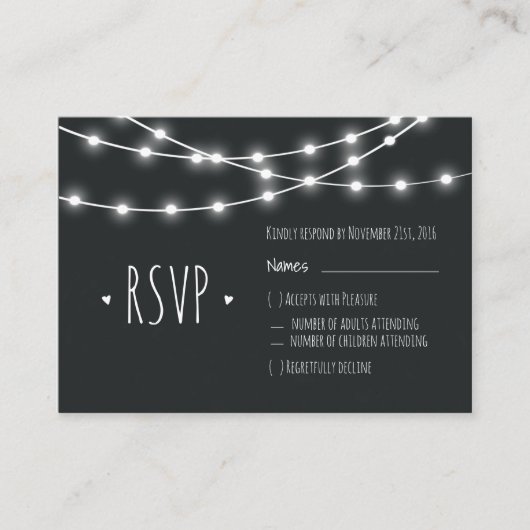 Carte RSVP Shabby Chalkboard Chic (Devant)