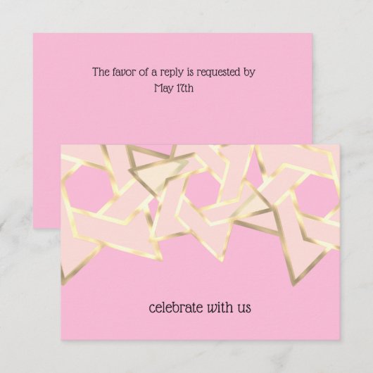 Carte RSVP Sheer Gold Star de David (Devant / Derrière)