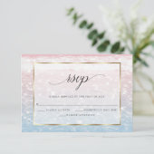 Carte RSVP Shimmer Pink Ocean Waters Beach (Debout devant)