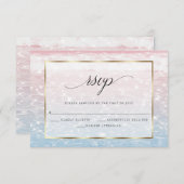 Carte RSVP Shimmer Pink Ocean Waters Beach (Devant / Derrière)