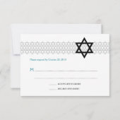 Carte RSVP Shining Star Bar Mitzvah Turquoise (Dos)