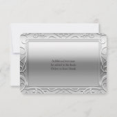 Carte RSVP Silver Shiny Elegant Glamor Wedding (Dos)