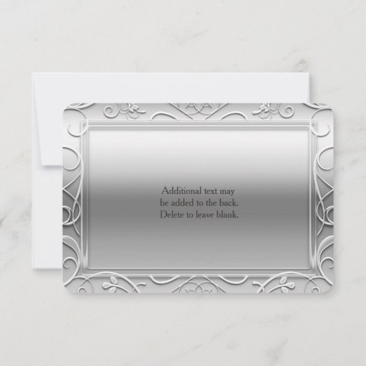 Carte RSVP Silver Shiny Elegant Glamor Wedding (Dos)