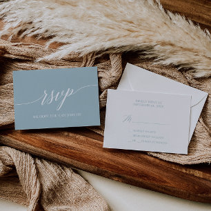 Carte RSVP simple Aqua Beach Coordinate