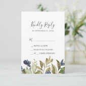 Carte RSVP simple Autumn Greenery (Debout devant)