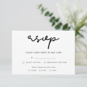 Carte RSVP simple avec choix de repas (Debout devant)