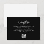 Carte RSVP simple B/W Mariage QR Code Site Web (Devant / Derrière)
