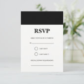 Carte RSVP simple bande noire (Debout devant)