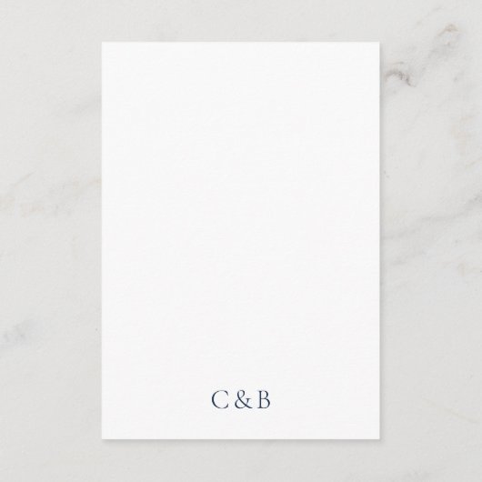 Carte RSVP simple Chic Navy Blue QR Code Mariage (Dos)