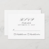 Carte RSVP Simple Clean Chic Elegant White Respons (Devant / Derrière)