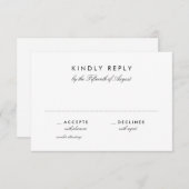 Carte RSVP simple de mariage chic de 3,5 po x 5 po (Devant / Derrière)